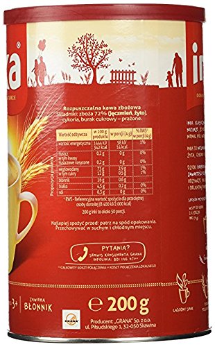 INKA Roasted Grain Coffee Kawa Zbozowa Pack of 6 - 200 Gram Cans