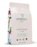 Lifeboost Light Roast Whole Bean Coffee - Low Acid Organic Coffee Non-GMO USDA Organic Single Origin Third-Party Tested for Mycotoxins &amp Pesticides - 12 oz Bag