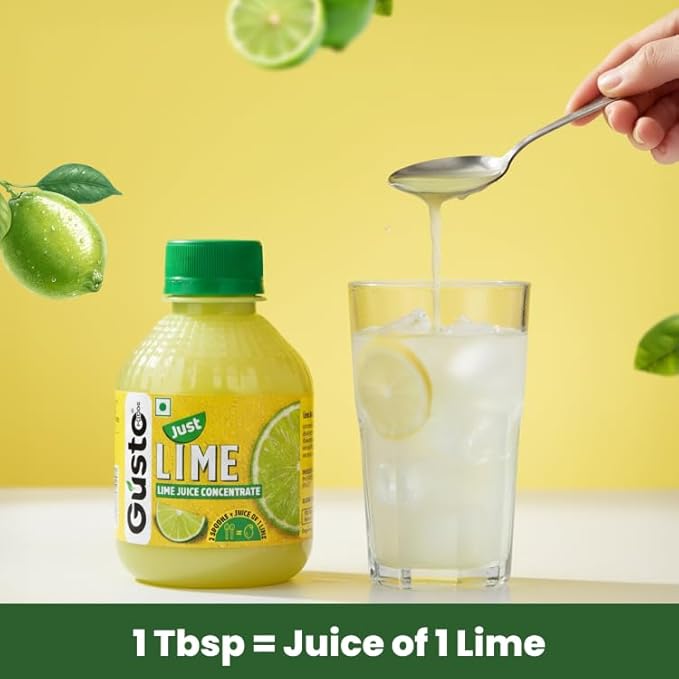 Gusto Foods Green Lime Juice Concentrate - Pack of 4 (800ml)