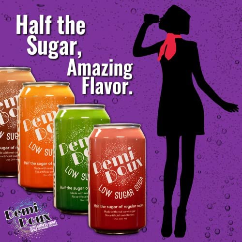 Demi Doux Low Sugar Soda - Low Sugar Soft Drink No Artificial Sweeteners (Grape 12-pack)