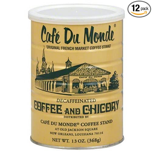 Cafe Du Monde Chicory Decaffeinated Coffee Net Wt. 13 oz (12 Pack)