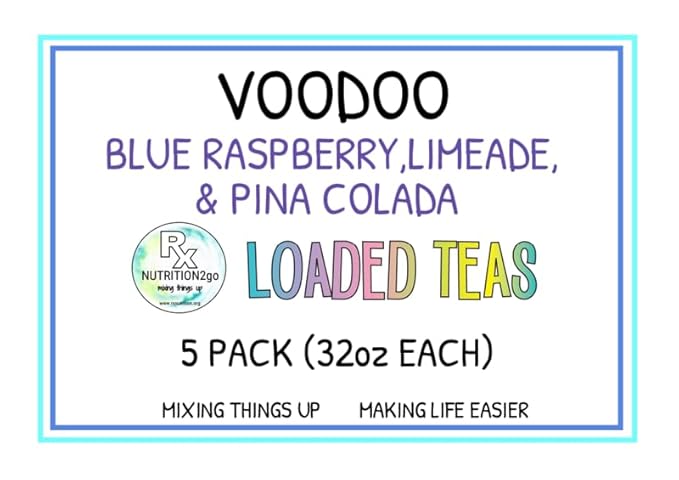 RxNutrition 2go Loaded Energy Tea (5 pack bulk Voodoo)