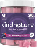 kindnature L-Theanine Gummies 200mg – Vegan Calm &amp Focus Supplement for Adults &amp Kids Ages 4+ – Mixed Berry Chewable Low Sugar Non-Drowsy*