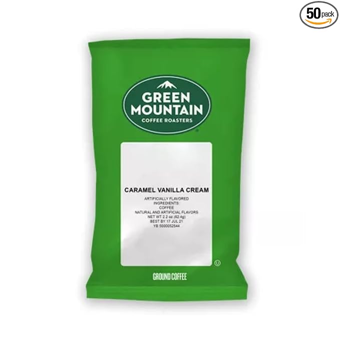 Green Mountain Coffee Roasters Caramel Vanilla Cream Keurig Fractional Packs 50 Count 2.2 oz.