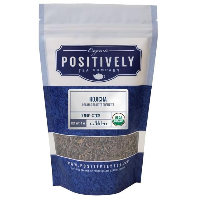 Organic Positively Tea Company Hojicha Green Tea Loose Leaf 16 Ounce