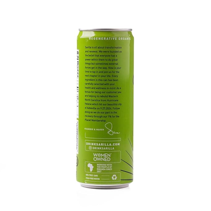 Sarilla Nonalcoholic Herbal Spritzer Chamomile Lime with Adaptogens Unsweetened 12-Pack