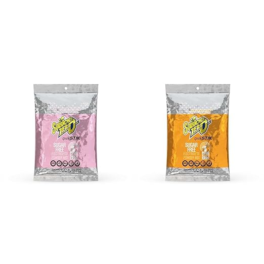 Sqwincher Zero Qwik Stik Sugar Free Strawberry Lemonade &amp Orange Flavor .11 oz (Pack of 50)