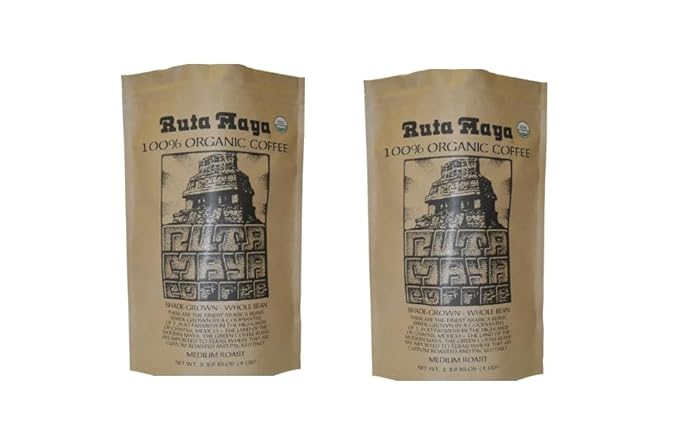 Ruta Maya Organic Medium Roast Whole Bean Coffee 2 Count - 2.2 Lbs. Each