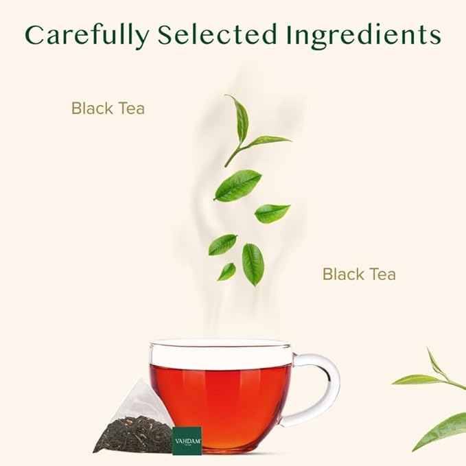 VAHDAM English Breakfast Black Tea Bags (100 Count) High Caffeine | Strong Robust &amp Flavoury | Pyramid Tea Bags | Full Bodied Black Tea Leaves