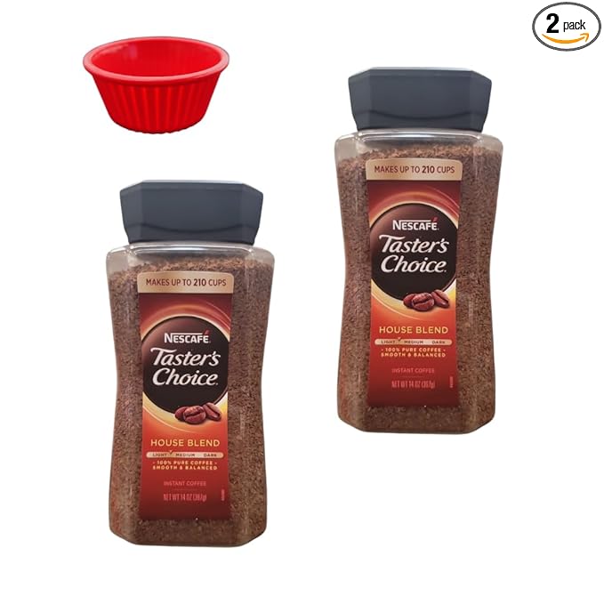 KING BUY BOX 1 PCS cup Bundle with Original Instant Coffee 14 Oz House Blend 2PACK compatible with Taster's Choice