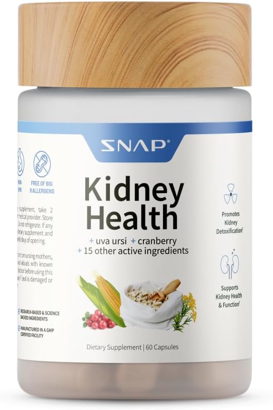 Snap Supplements Kidney Health Support Supplement - Kidney and Urinary Tract Health Support for Women and Men 60 Vegetarian Capsules (30 Servings 1 Month Supply)