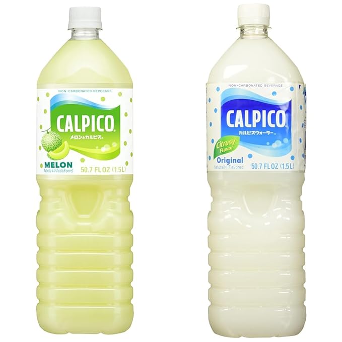 Calpico Beverage Bundle - Water Melon Flavor &amp Original Soft Drink 50.7 FZ (2-Pack)