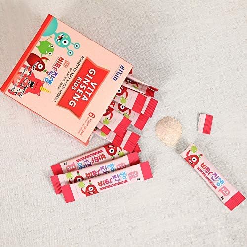 Vita Ginseng Kids Vitamin D Zinc 7 Berries Banana 20 Vegetables Milk Powder for Immune Support Focus and Memory Boost 30 Packets (1Set)