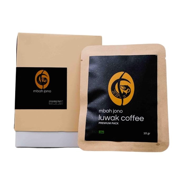 Mbah Jono Wild Luwak Coffee Drip – 100% Arabica Civet Coffee from Indonesia – Premium Specialty Gourmet Kopi Luwak Handcrafted Single Origin 5 Drip Bags – Strong Smooth &amp Low Acidity