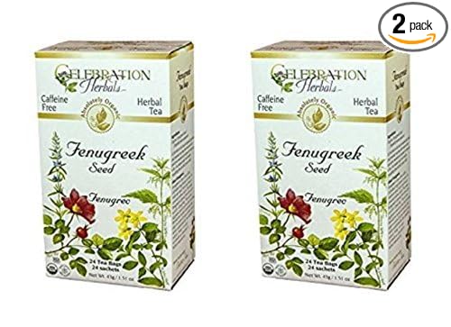 Celebration Herbals - Organic Caffeine Free Fenugreek Seed Herbal Tea - 48 Tea Bags (2 packs of 24)