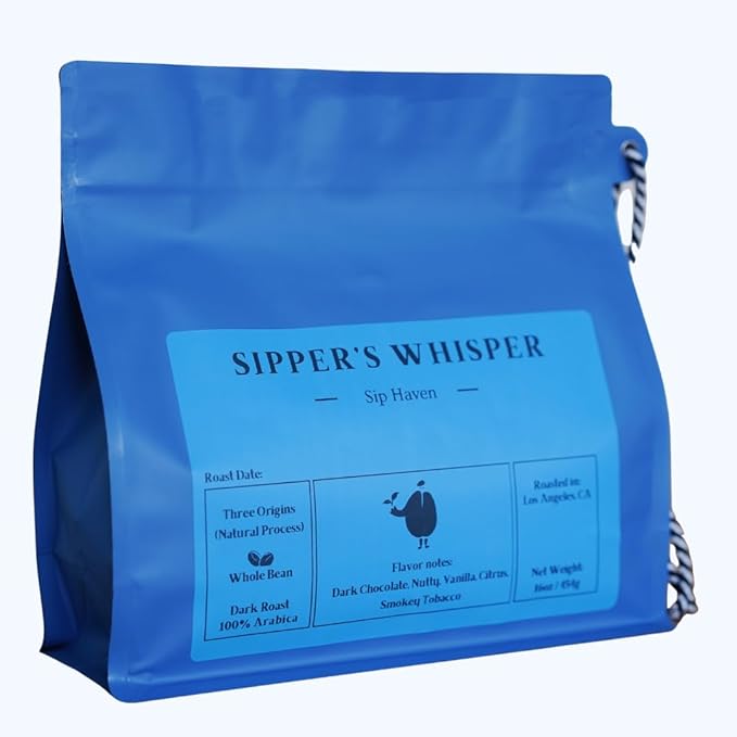 SipHaven Espresso Blend – Sipper's Whisper | Medium Roast Whole Bean Coffee | Rich Smooth Balanced Flavor | Specialty Grade Small Batch Roast | 1lb (16oz)