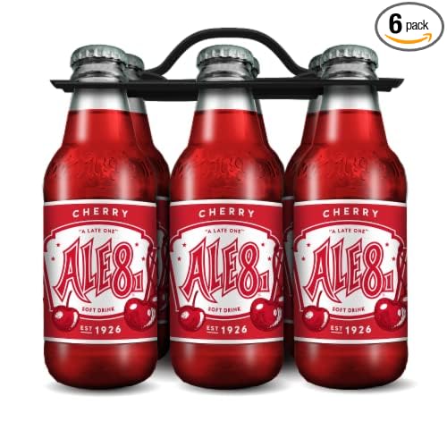 Ale 8 One Cherry Mini Glass Bottles 7 Ounces Pack of 6 100% Kentucky Soft Drink
