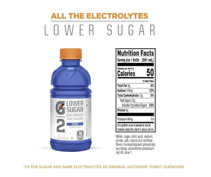 Low-Calorie Sports Drink Grape Flavor 20 Fl Oz Bottles (Pack of 12) – Electrolyte Thirst Quencher for Rehydration &amp Hydration Support Bundle with Vallary Ice Towel.