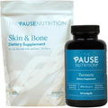 The 'Pause Life Turmeric + Skin &amp Bone Bundle Collagen Peptides with Hyaluronic Acid &amp Vitamin C for Skin Hair &amp Nails paired with Curcumin for Joint &amp Bone Wellness 60 Softgels &