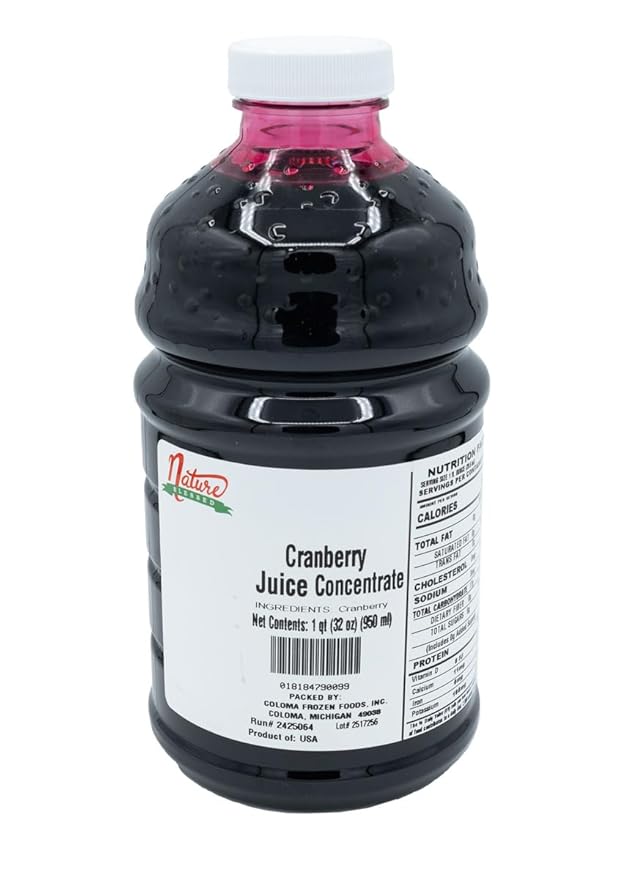 Nature Blessed 100% Pure Cranberry Concentrate - 1 Quart (1/32 fl oz bottle) Applications: Home Wine Making Brewing Distilling Smoothies