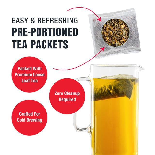 Tiesta Tea - Chamomile Mint Cold Brew Loose Leaf Premium Blend Non-Caffeinated Iced Tea 10 Cold Brew Packets Makes One 64oz Pitcher