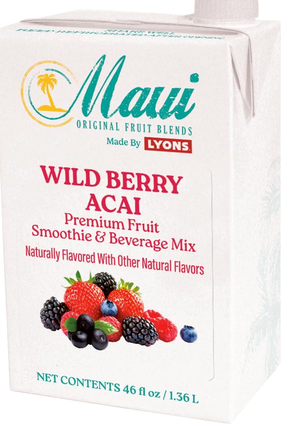 Maui Premium Fruit Smoothie &amp Beverage Mix 46 fl oz (Wild Berry 6 Pack)