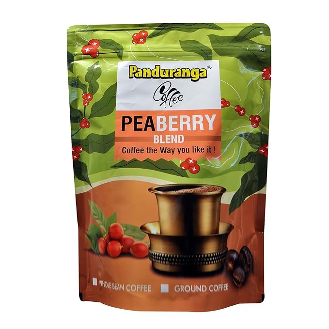 Panduranga Coffee | Premium Peaberry Coffee | 100% Arabica bean | Unique Single Bean | Medium Roast - 500grams (Pack of 1)