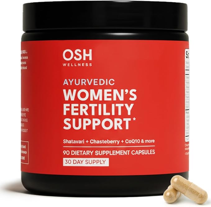 Freshly Moms Ayurvedic Fertility Supplements for Women | Support Ovulation | Conception for Women | Egg Quality | Maca Root Vitex &amp Vitamins | Vegan | 90 Capsules - OSH Wellness