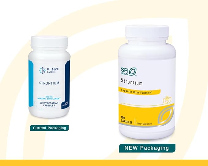 Klaire Labs SFI Health Strontium - Hypoallergenic 300 Milligrams Bioavailable Strontium Citrate for Bone &amp Tissue Support (100 Capsules)