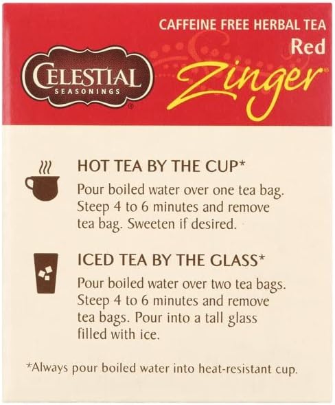 Celestial Seasonings Tea Caffeine Free Herbal Tea Red Zinger 20 ea ( Pack of 12)
