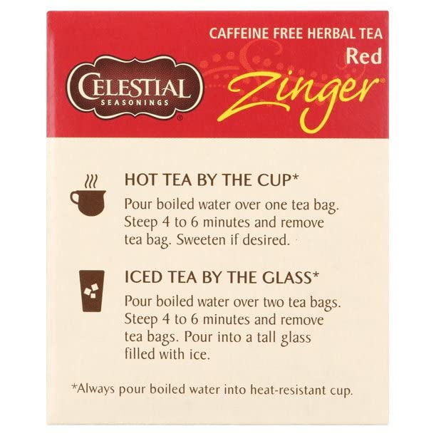 Celestial Seasonings Tea Caffeine Free Herbal Tea Red Zinger 20 ea ( Packs of 6)