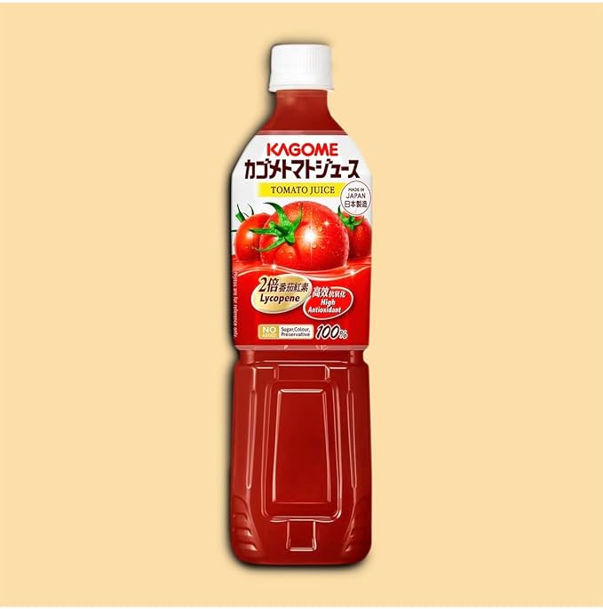Kagome Tomato Juice No Salt Added 720ml (Pack of 10) - 100% Tomato Juice Salt Free Sugar Free Preservatives Free - MADE IN JAPAN