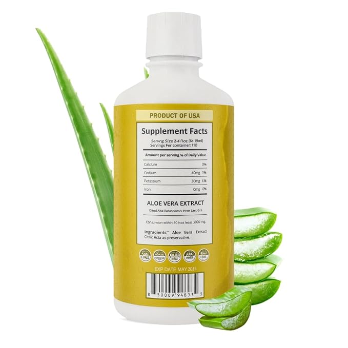 Kurandero - Aloe Vera Juice - 32 fl oz (946ml) - Unflavored and Gluten Free Drink Aloe Vera Leaf Juice and Inner Leaf Gel