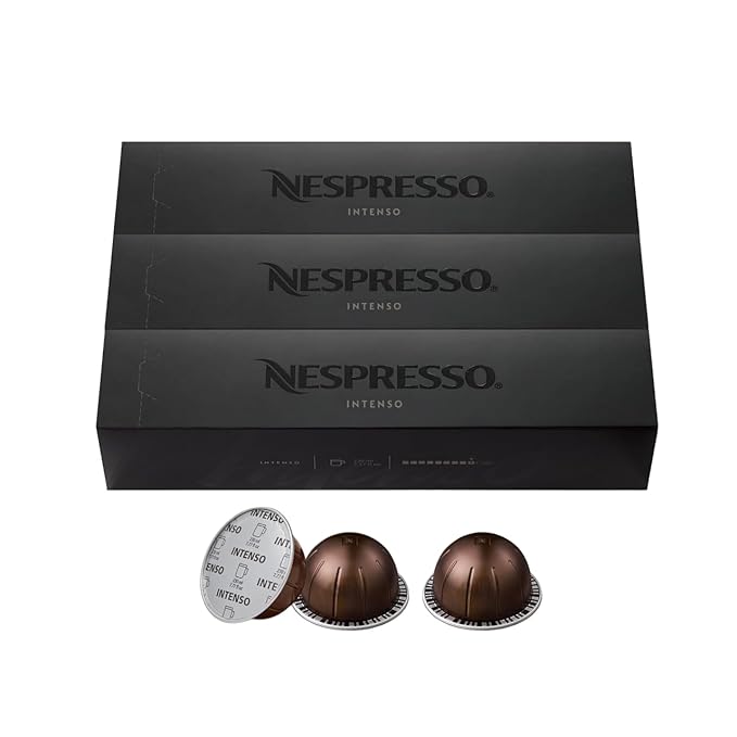 Nespresso Capsules Vertuo Intenso Dark Roast Coffee 30-Count Coffee Pods Brews 7.8oz.