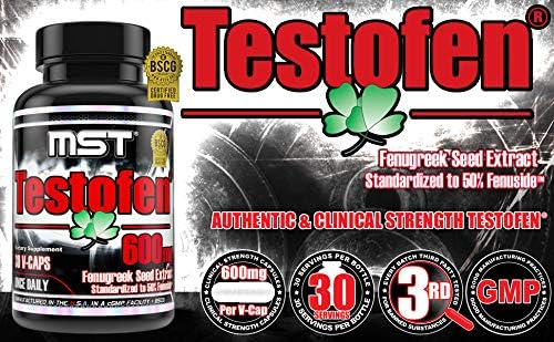 MST Testofen Fenugreek Seed Extract Standardized to 50% Fenuside™ 600mg 30 Count BSCG Certified Drug Free