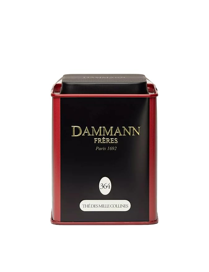 Dammann Freres Loose Leaf Thé des Mille Collines (Chaï) Premium Gourmet French Black Tea Blend Ginger Cinnamon Cardamom Flavors 5.3 Ounce Tin