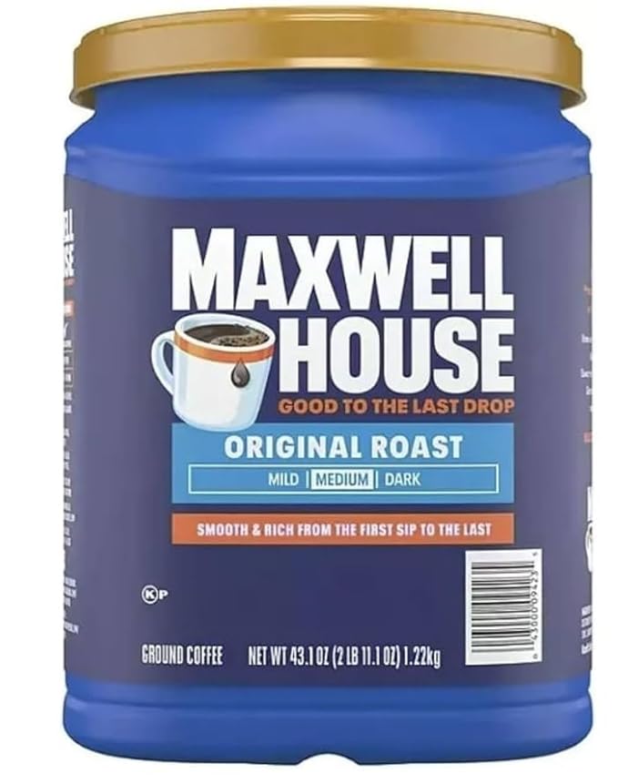 Maxwell Original Medium Roast Ground Coffee 43.1 oz Case of 6 pack. Breakroom supply