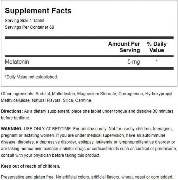 Melatonin 5 mg Sublingual Tablets 60 CT (PACK OF 2)