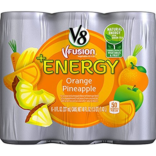V8 +Energy Variety Pack Pomegranate Blueberry Peach Mango Orange Pineapple and Diet Strawberry Lemonade 8 Ounce (Pack of 24)
