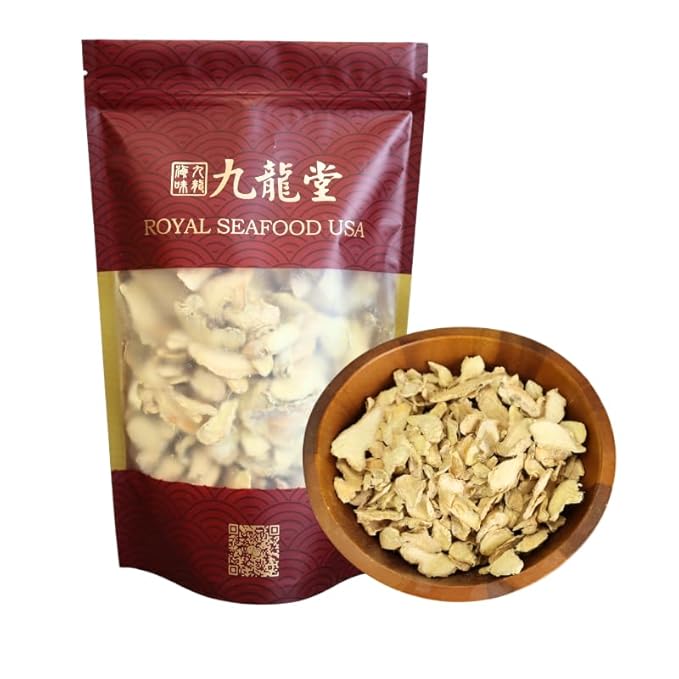Royal Seafood USA Dried Ginger Slices 8oz No sugar herbal tea healthy tea Vegan Dry Ginger 九龍堂 干姜 干姜片 干姜茶 养生 健康