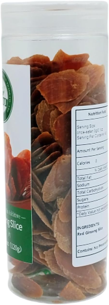 Red Ginseng Slice- 红参片4.23oz/120g Cooked Products of Ginseng Holiday Gifts Tea Gifts