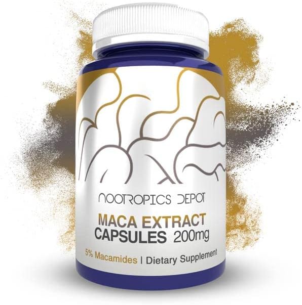 Maca Extract Capsules | 5% Macamides | Lepidium meyenii | Mood Energy and Vitality | 60 Count