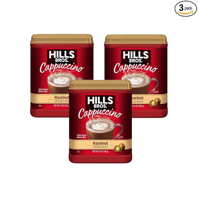Hills Bros. Hazelnut Cappuccino mix14 Ounce (Pack of 3)