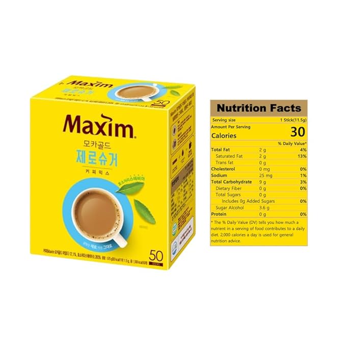 Instant Coffee Maxim Mocha Gold Zero Sugar Coffee Mix 11.5g x 50 Sticks