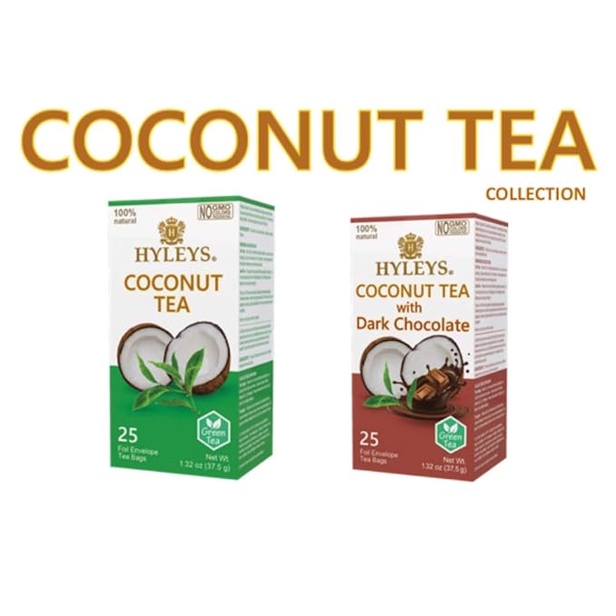 12 Pack of Natural Wellness Coconut Tea With Dark Chocolate - 25 Tea Bags (Gmo Free Gluten Free Dairy Free Sugar Free &amp 100% Natural)