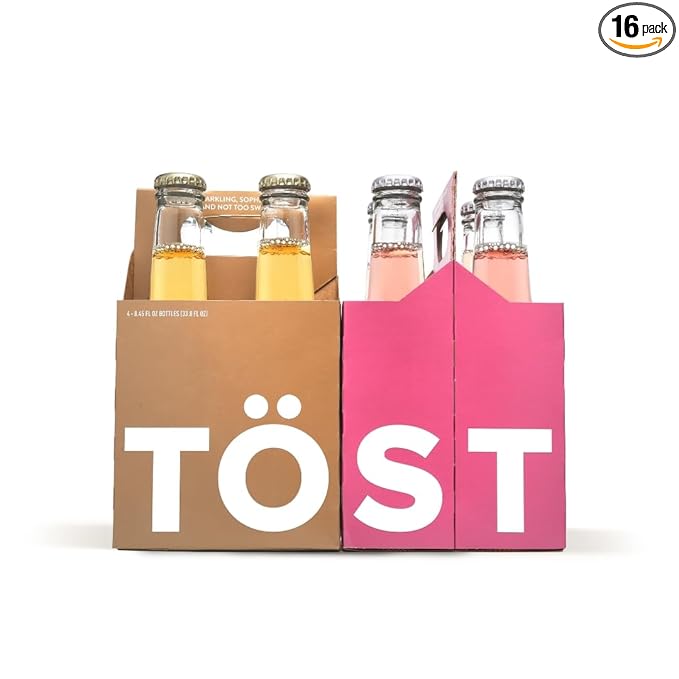 TÖST + TÖST Rosé All-Natural Non Alcoholic Sparkling Beverage 250ML - 16 Pack