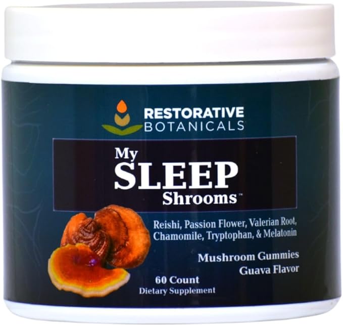 My Sleep Shrooms Reishi Passionflower Valerian Chamomile Tryptophan Melatonin Vegan