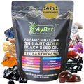 Organic Himalayan Shilajit Gold Gummies for Men and Women Black Seed Oil Ashwagandha Ginseng Turmeric Gokshura Lion's None Lab Tested%75 Fulvic Acid No Sugar Added Halal 60Gummy