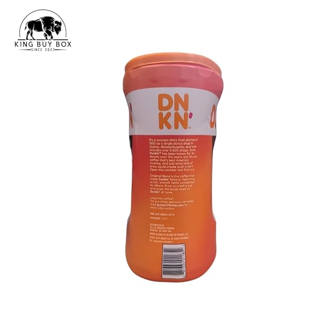KING BUY BOX 1 PCS cup Bundle with Dunkin' Original Blend Medium Roast Ground Coffee