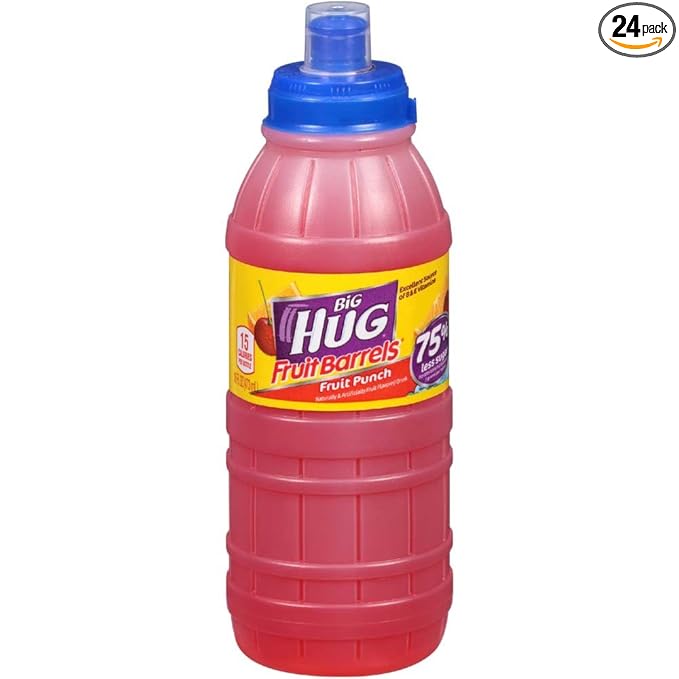 Big Hug Fruit Barrels Sports Cap Punch Fruit Flavored Drink 16 Fluid Ounce -- 24 per case.